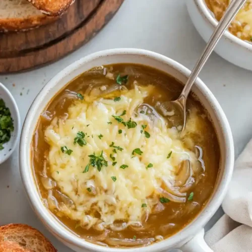 Longhorn French Onion Soup in bowl