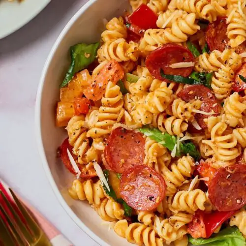 far view of Pepperoni Pasta Salad
