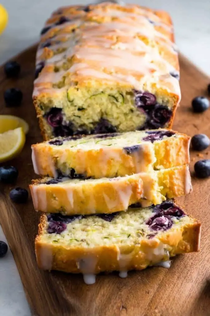 Lemon Blueberry Zucchini Bread (With Lemon Glaze)