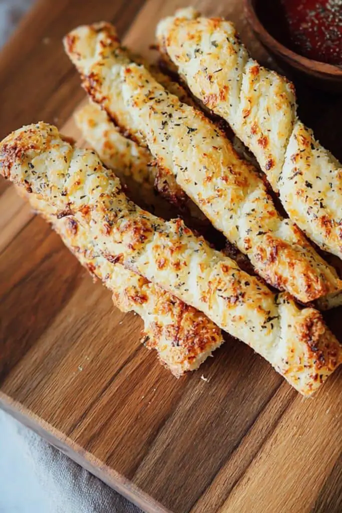 Breadsticks after baking