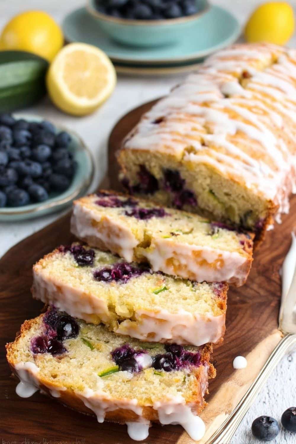 Lemon Blueberry Zucchini Bread With Lemon Glaze